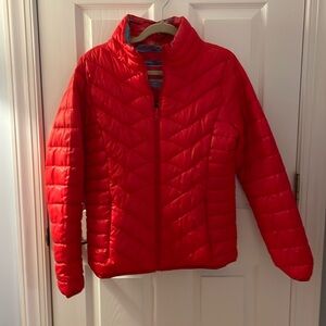 Reversible Puff Coat.  Vibrant colors, L, warm.